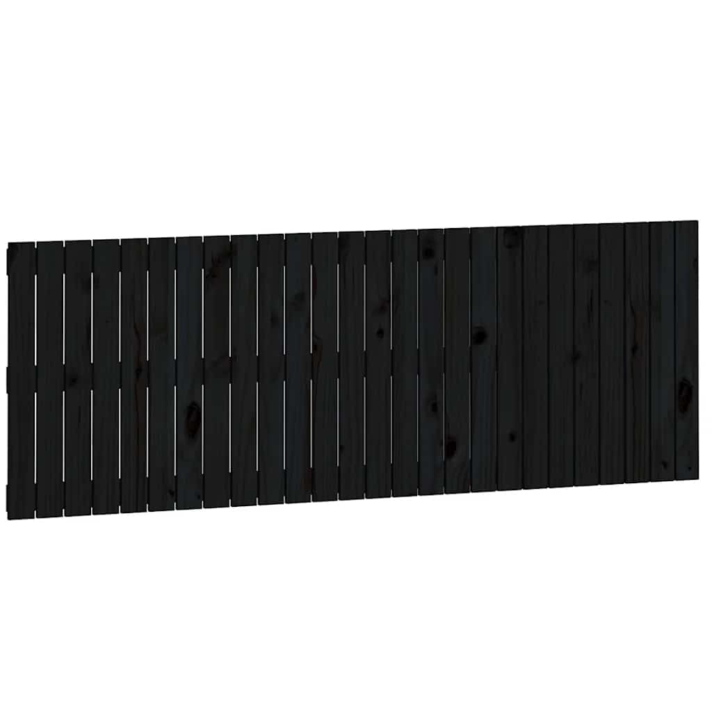 Fekete tömör fenyőfa fali fejtámla 166 x 3 x 60 cm 2