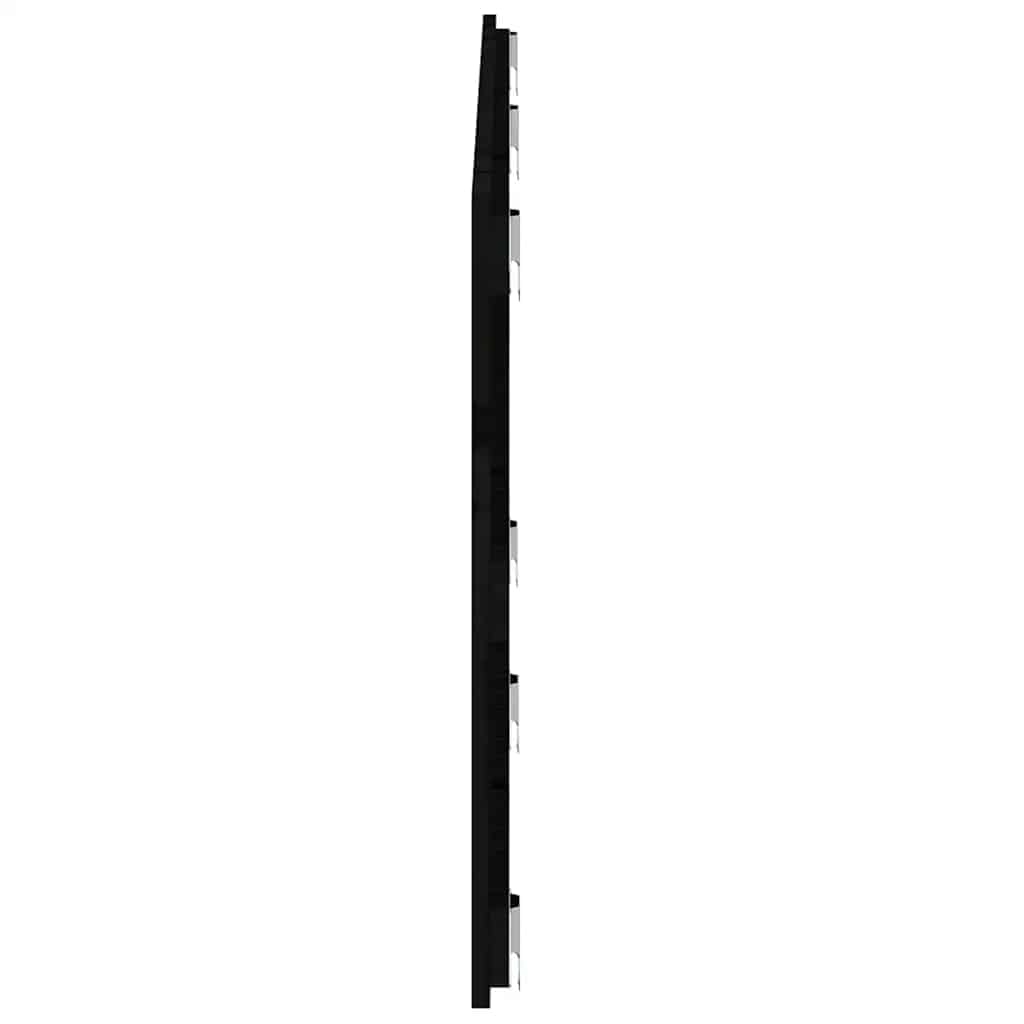 Fekete tömör fenyőfa fali fejtámla 166 x 3 x 60 cm 5