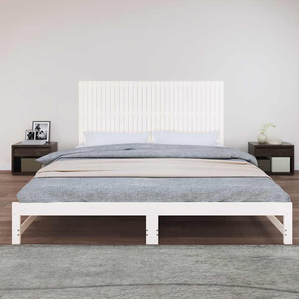 Fehér tömör fenyőfa fali fejtámla 204 x 3 x 90 cm 3