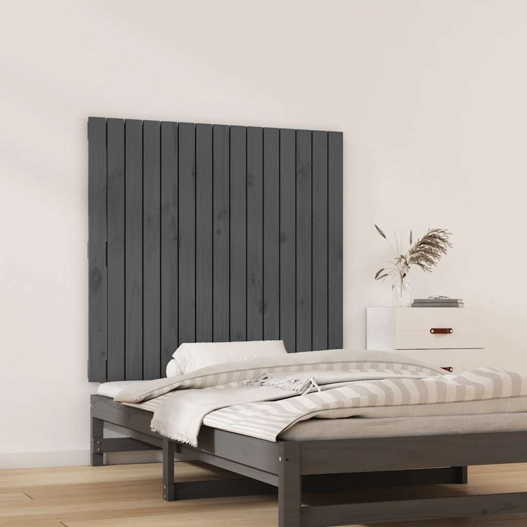 Szürke tömör fenyőfa fali fejtámla 95,5 x 3 x 90 cm 3