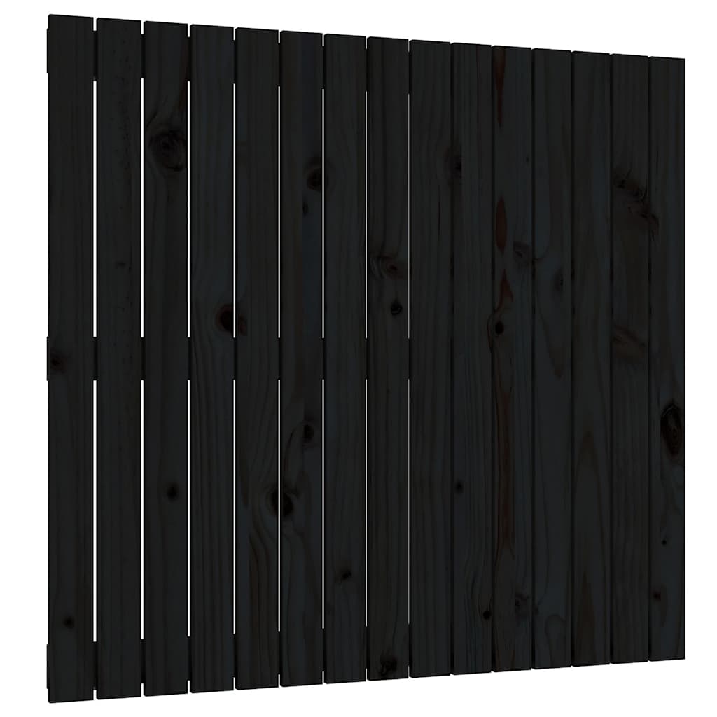Fekete tömör fenyőfa fali fejtámla 95,5 x 3 x 90 cm 2