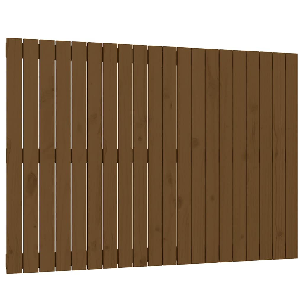 Mézbarna tömör fenyőfa fali fejtámla 127,5x3x90 cm 2
