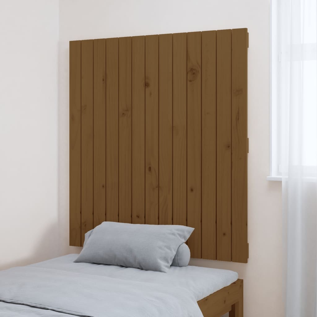 Mézbarna tömör fenyőfa fali fejtámla 82,5x3x90 cm 3