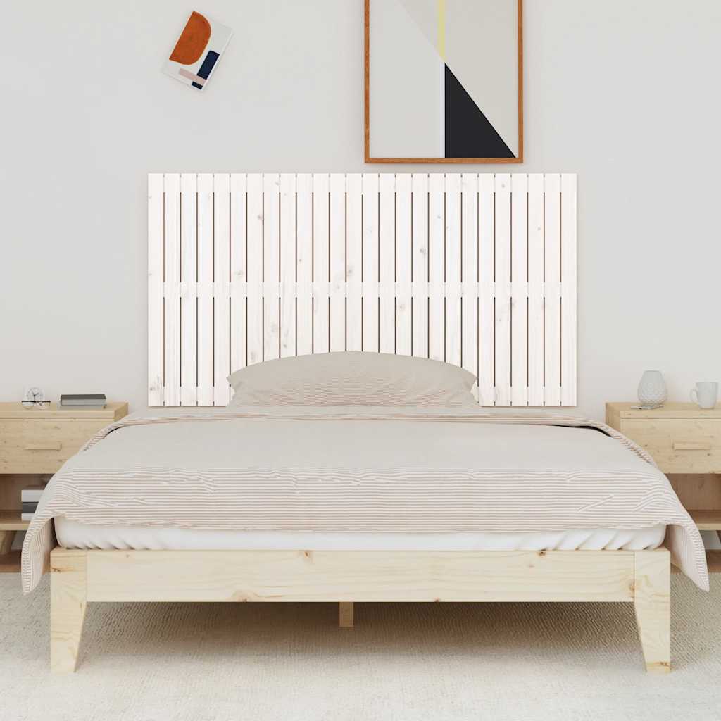Fehér tömör fenyőfa fali fejtámla 166x3x90 cm 3