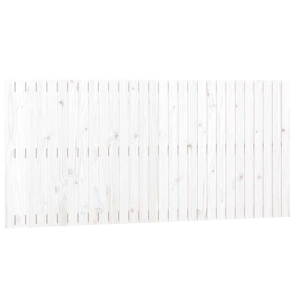 Fehér tömör fenyőfa fali fejtámla 185x3x90 cm 2