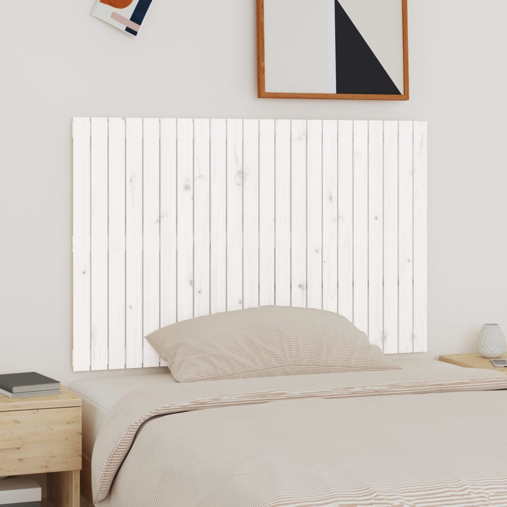 Fehér tömör fenyőfa fali fejtámla 140x3x90 cm
