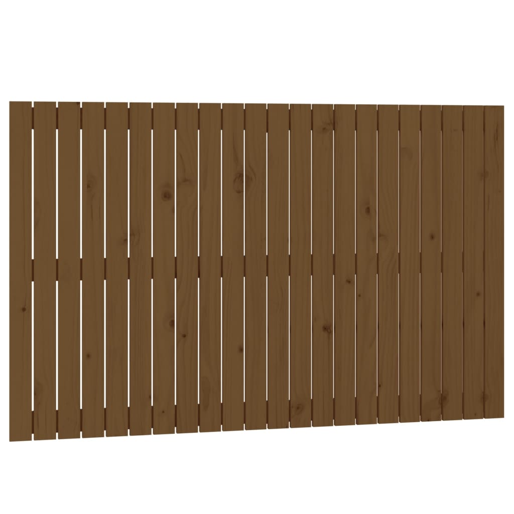 Mézbarna tömör fenyőfa fali fejtámla 140x3x90 cm 2