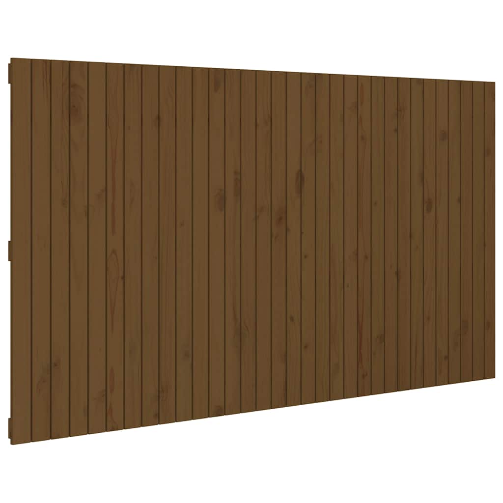 Mézbarna tömör fenyőfa fali fejtámla 204x3x110 cm 2
