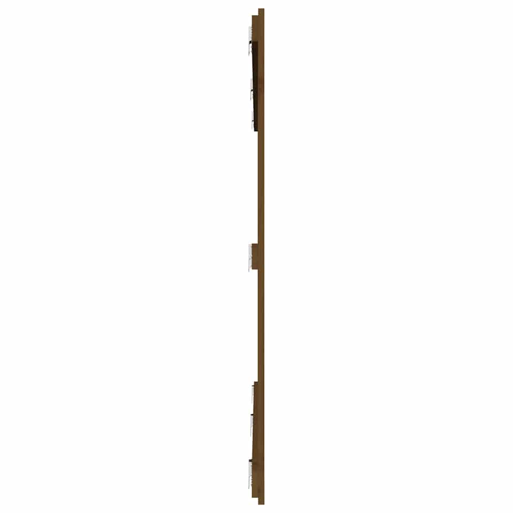Mézbarna tömör fenyőfa fali fejtámla 204x3x110 cm 5