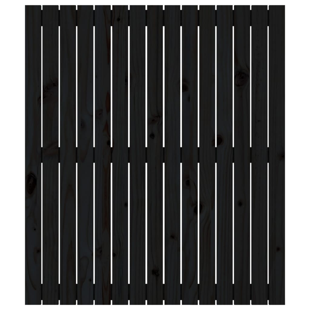 Fekete tömör fenyőfa fali fejtámla 95,5x3x110 cm 4
