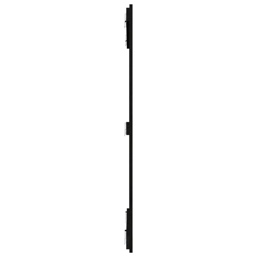Fekete tömör fenyőfa fali fejtámla 95,5x3x110 cm 5