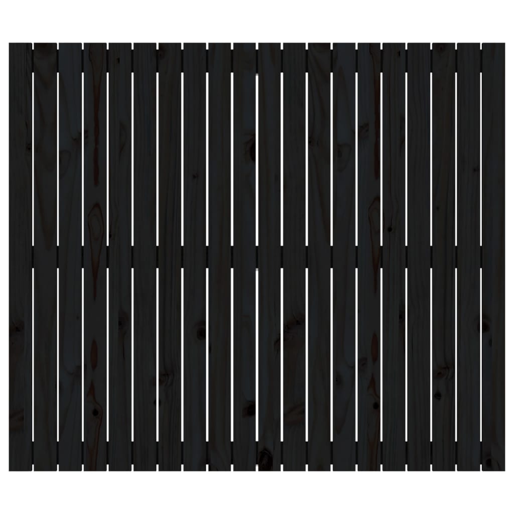 Fekete tömör fenyőfa fali fejtámla 127,5 x 3 x 110 cm 4