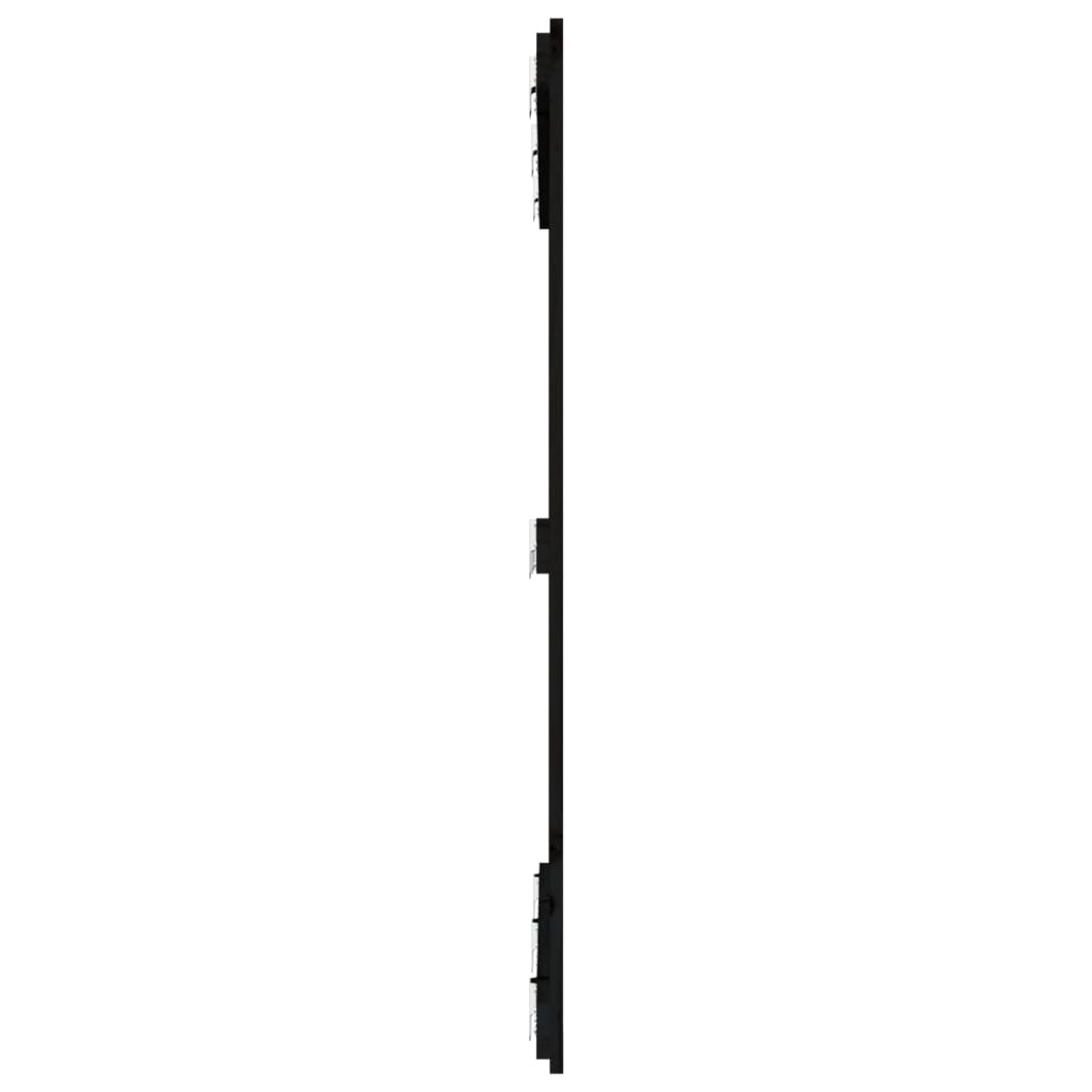 Fekete tömör fenyőfa fali fejtámla 127,5 x 3 x 110 cm 5