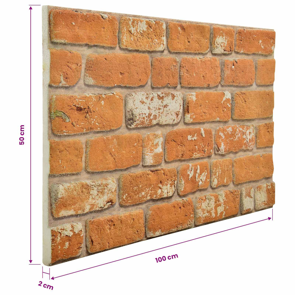 Fali panelek 10 db 100 x 50 cm Tégla EPS Hab 6
