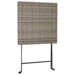 3 részes szürke összecsukható polyrattan bisztrószett 7