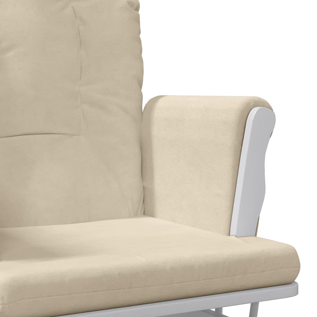 Krémfehér szövet siklófotel zsámollyal 8