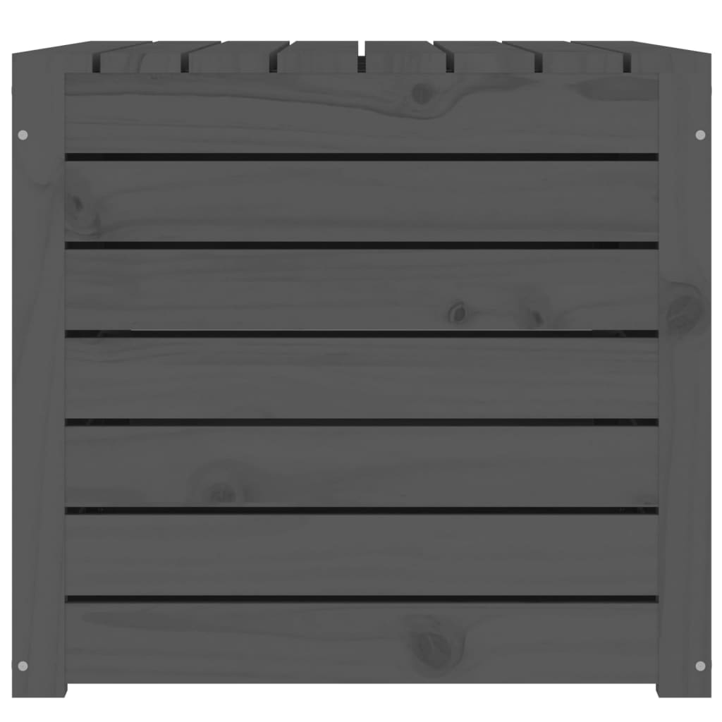 Szürke tömör fenyőfa kerti láda 101 x 50,5 x 46,5 cm 6