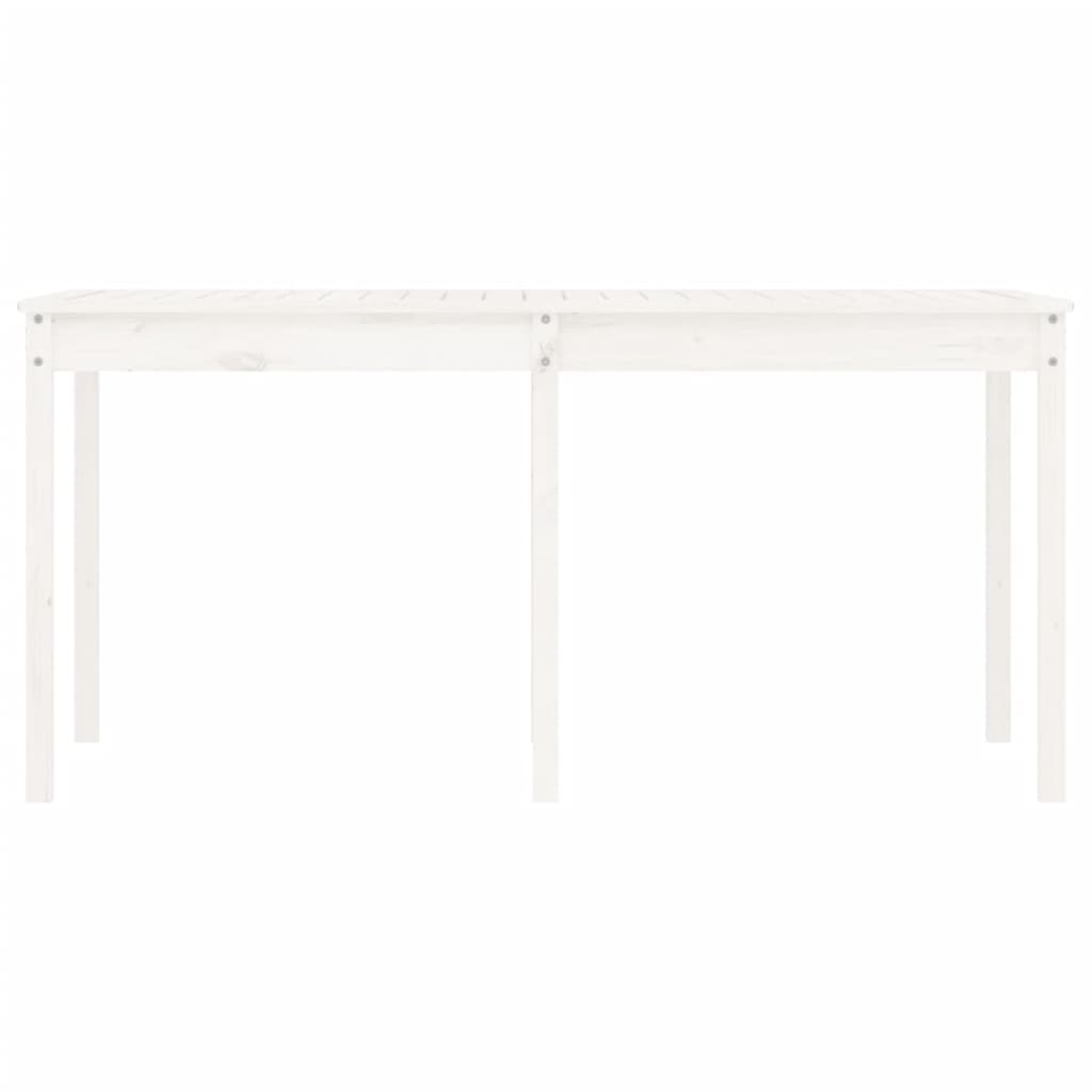 Fehér tömör fenyőfa kerti asztal 159,5 x 82,5 x 76 cm 5