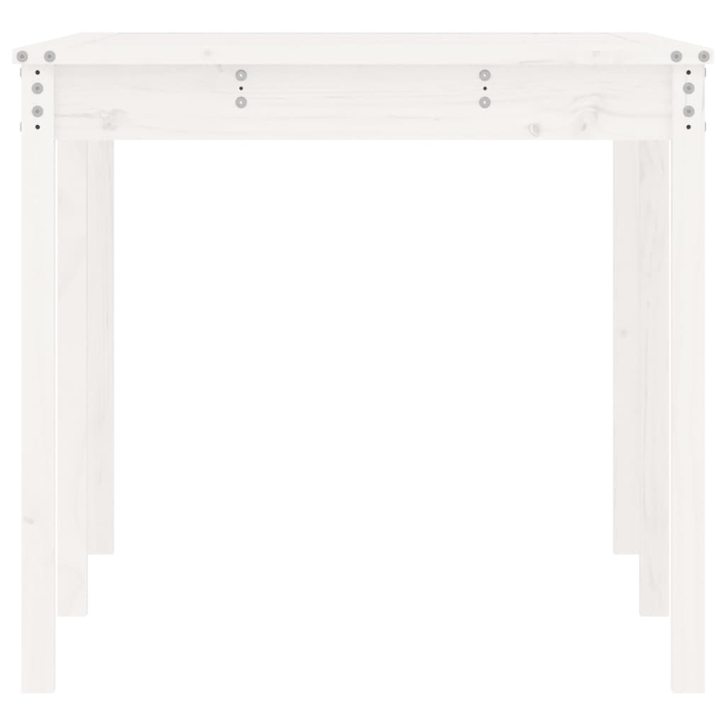 Fehér tömör fenyőfa kerti asztal 159,5 x 82,5 x 76 cm 6