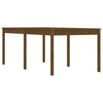 Mézbarna tömör fenyőfa kerti asztal 203,5 x 100 x 76 cm 2