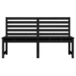 Fekete tömör fenyőfa kerti pad 157,5 cm 4