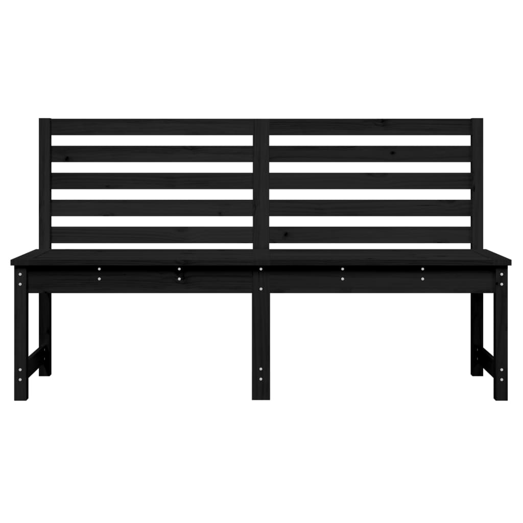 Fekete tömör fenyőfa kerti pad 157,5 cm 4