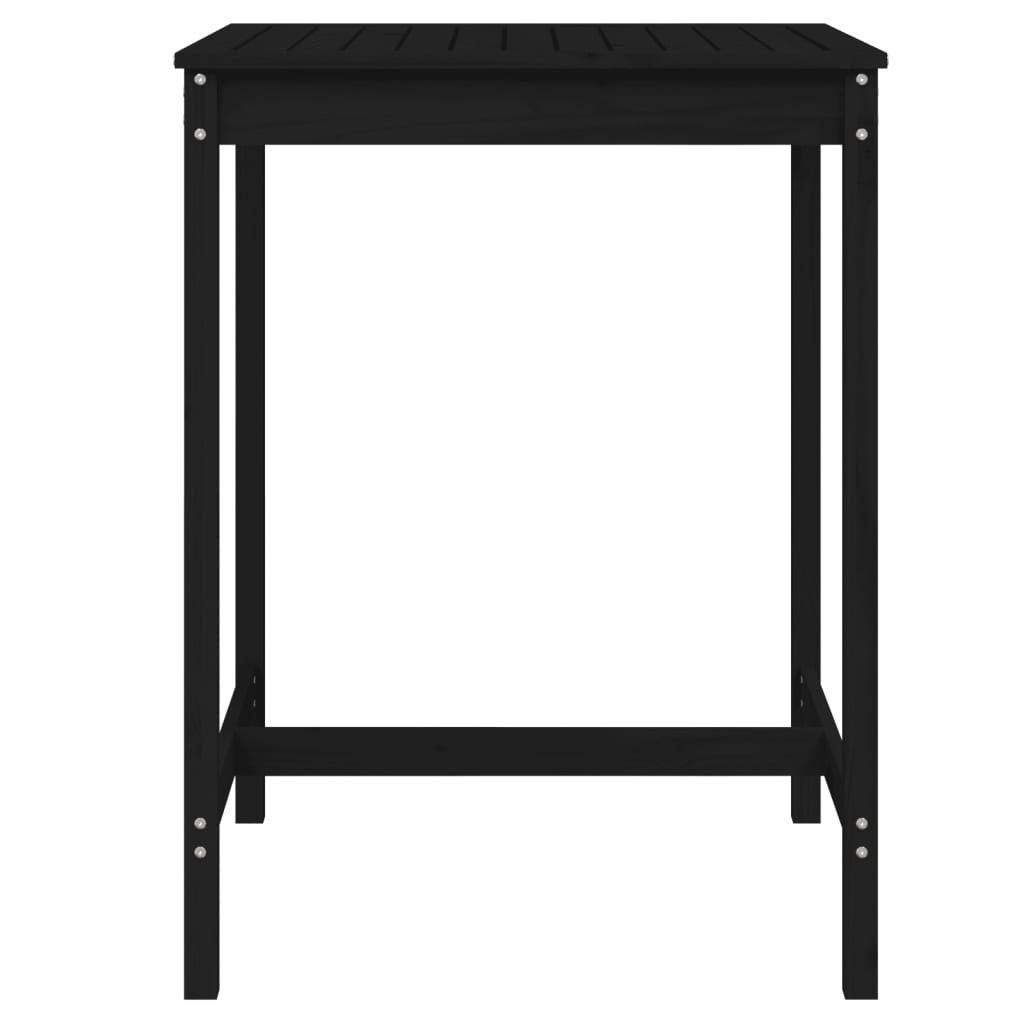 Fekete tömör fenyőfa kerti asztal 82,5x82,5x110 cm 4