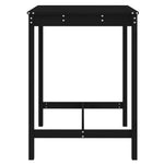 Fekete tömör fenyőfa kerti asztal 82,5x82,5x110 cm 5