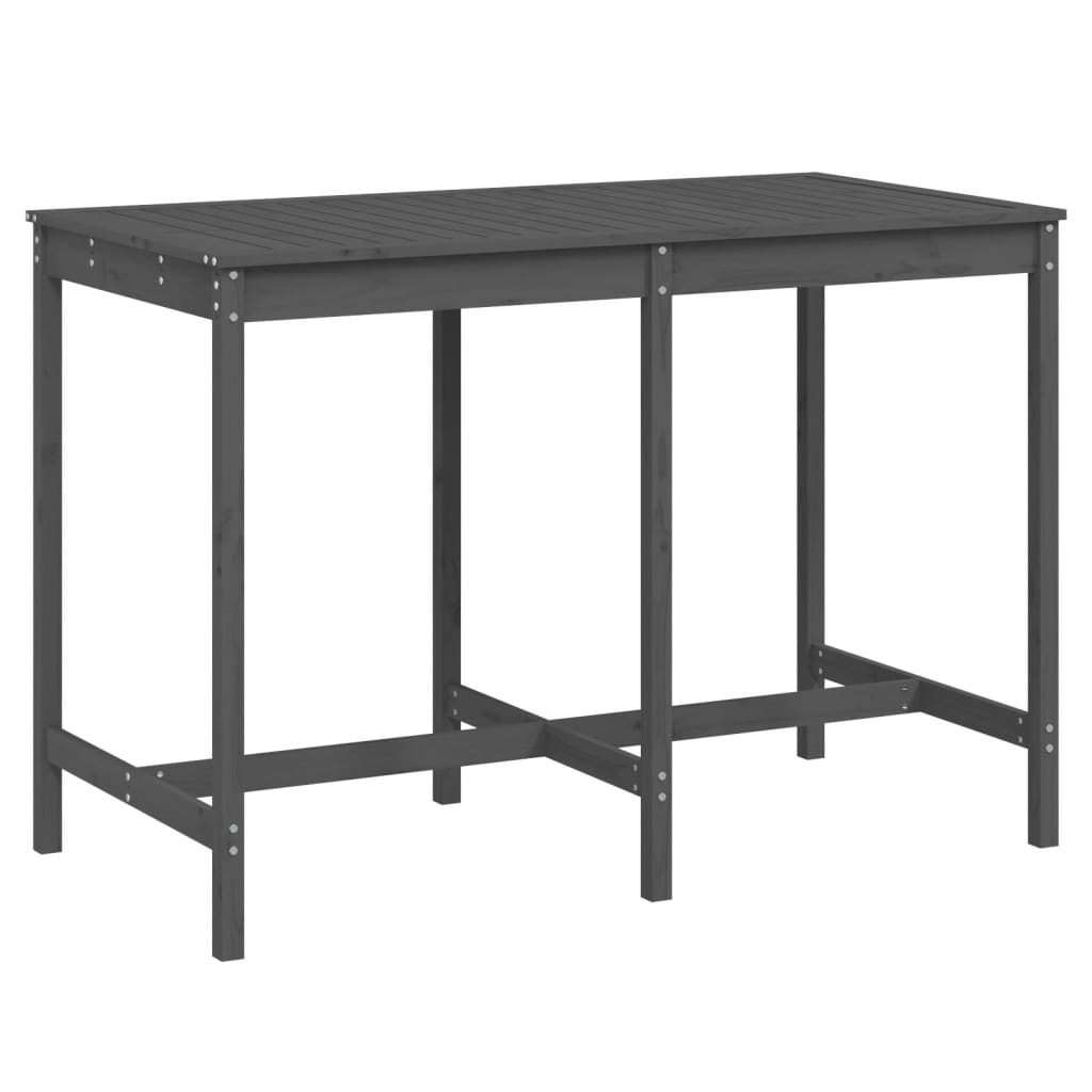 Szürke tömör fenyőfa kerti asztal 159,5x82,5x110 cm 2