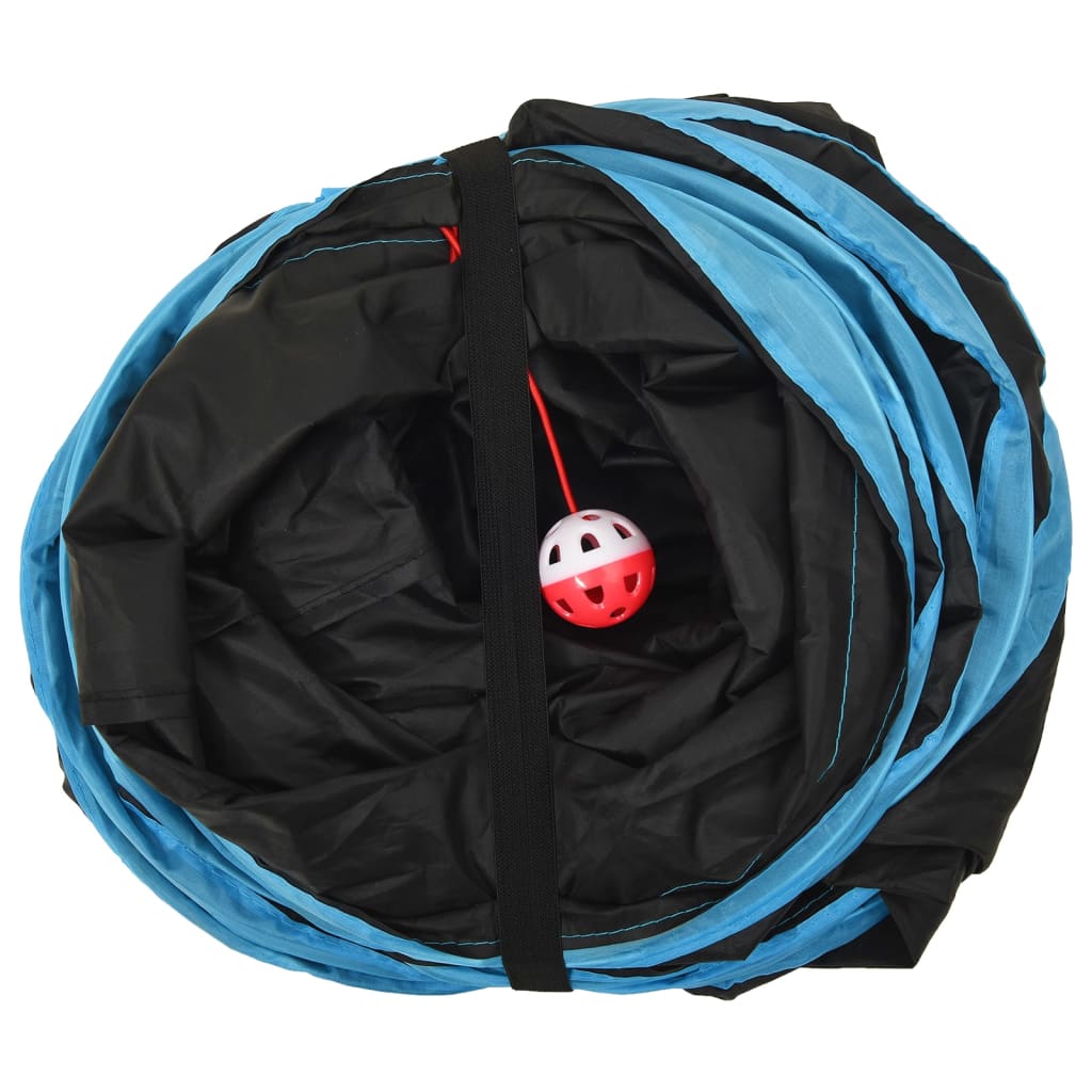 Fekete és kék 5 irányú poliészter macskaalagút 25 cm 4