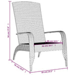 Szürke polyrattan Adirondack kerti szék 7