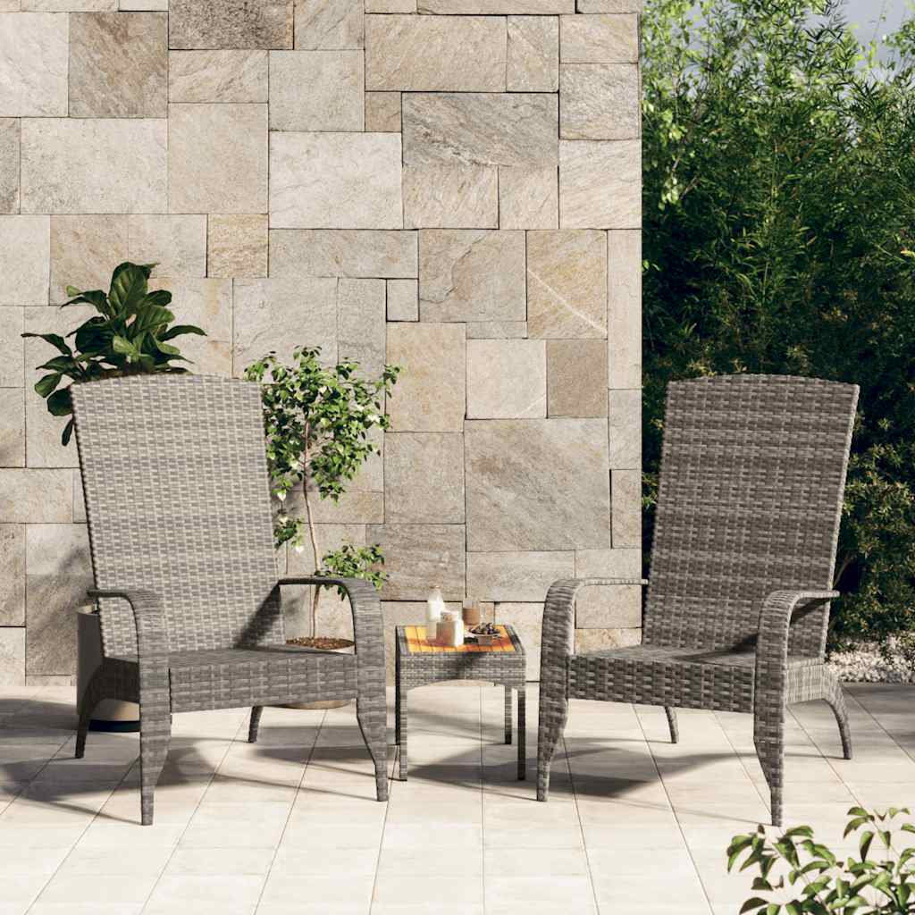 Szürke polyrattan Adirondack kerti szék