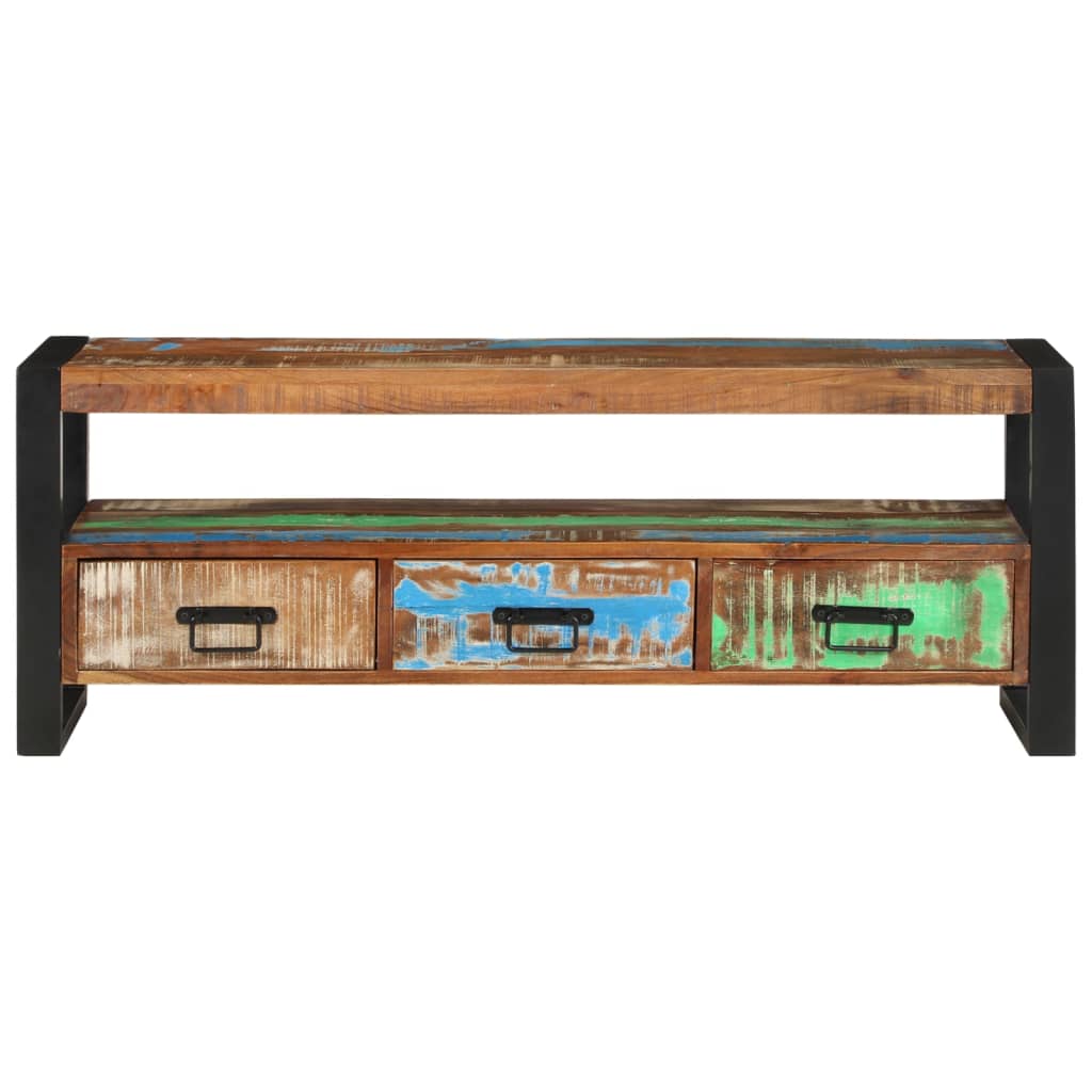 Tömör újrahasznosított fa TV-szekrény 120 x 30 x 45 cm 2