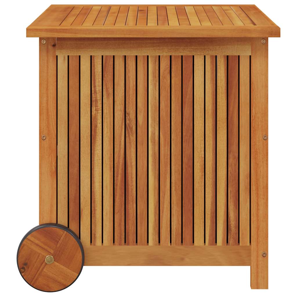 Tömör akácfa kerti tárolóláda kerekekkel 60 x 50 x 58 cm 4
