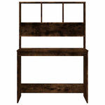 Füstös tölgy szerelt fa íróasztal polcokkal 102 x 45 x 148 cm 5