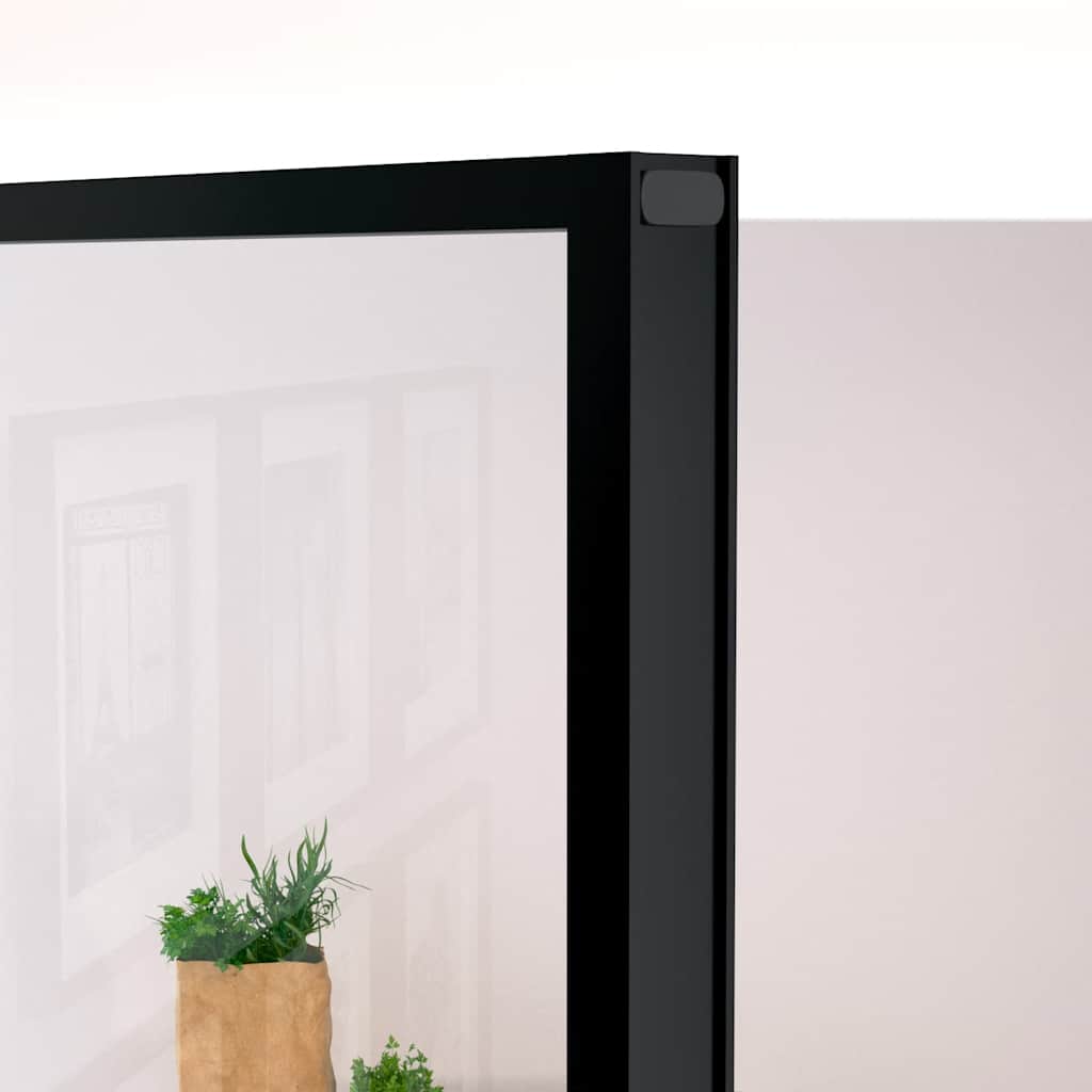 Fekete edzett üveg és alumínium vékony beltéri ajtó 102x201,5cm 5