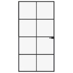 Fekete edzett üveg és alumínium vékony beltéri ajtó 102x201,5cm 3
