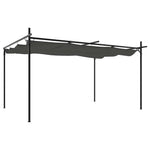 Antracitszürke pergola behúzható tetővel 395 x 292 x 230 cm 2