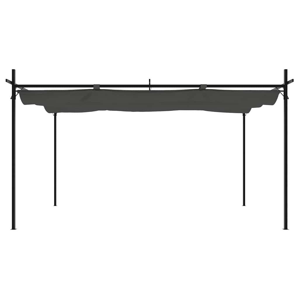 Antracitszürke pergola behúzható tetővel 395 x 292 x 230 cm 3