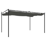 Antracitszürke pergola behúzható tetővel 395 x 292 x 230 cm 5