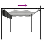 Antracitszürke pergola behúzható tetővel 395 x 292 x 230 cm 6