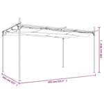 Antracitszürke pergola behúzható tetővel 395 x 292 x 230 cm 8