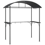 Antracit acél grillező pavilon oldalsó polcokkal 220x115x230 cm 2