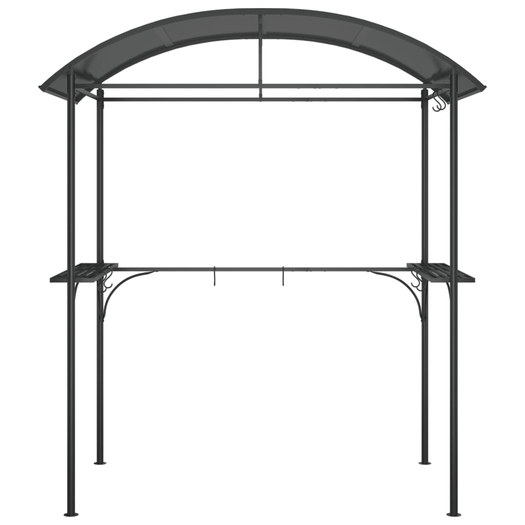 Antracit acél grillező pavilon oldalsó polcokkal 220x115x230 cm 3