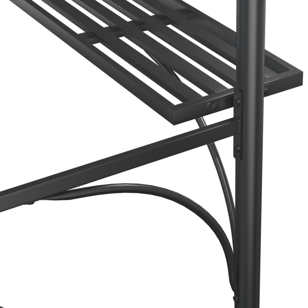 Antracit acél grillező pavilon oldalsó polcokkal 220x115x230 cm 6