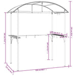 Antracit acél grillező pavilon oldalsó polcokkal 220x115x230 cm 7