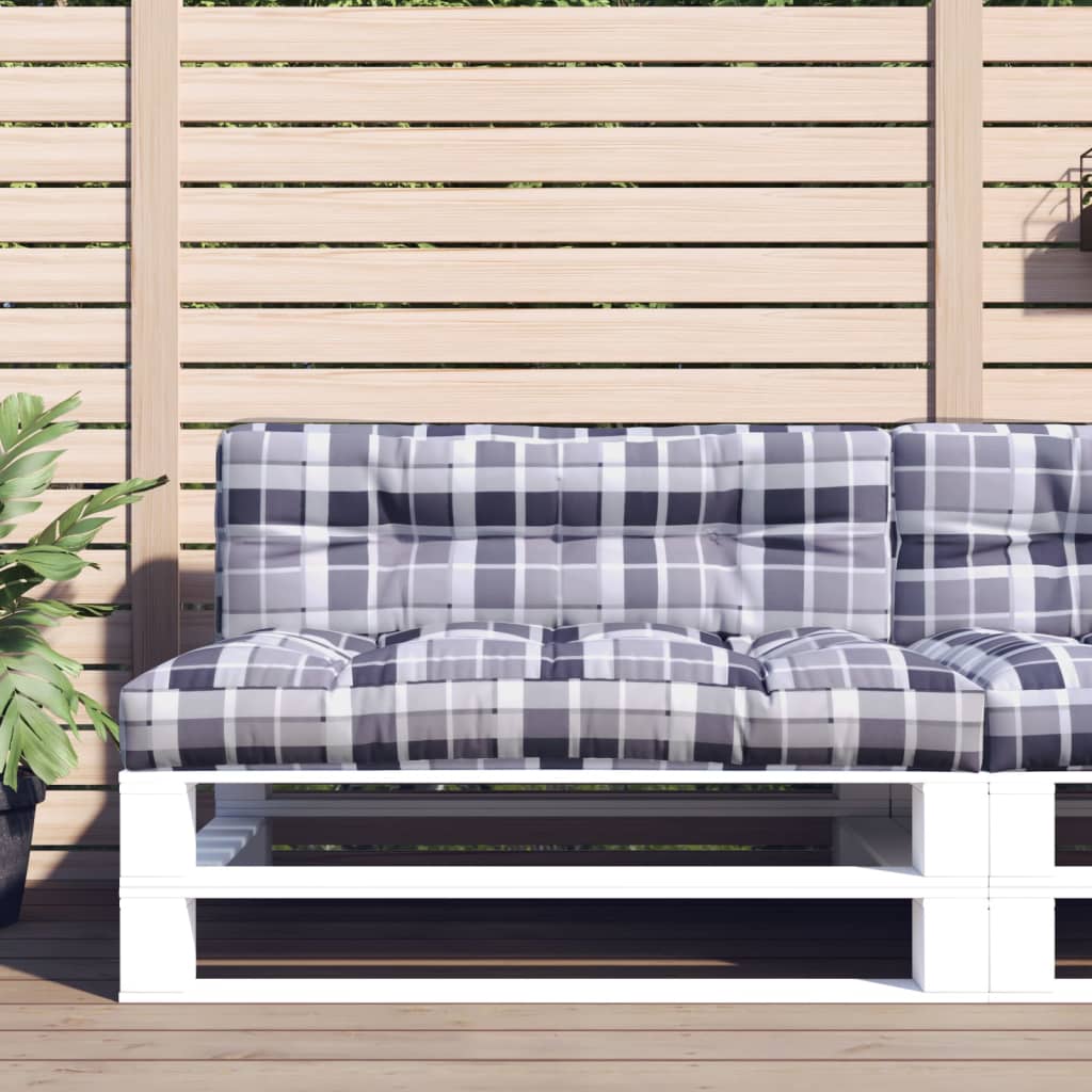 Szürke kockás szövet raklappárna 120 x 40 x 12 cm