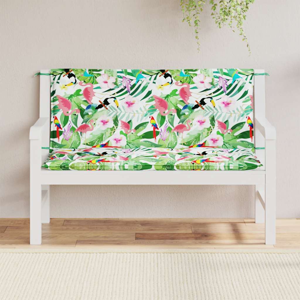 2 db többszínű szövet kerti padpárna 120 x 50 x 7 cm 3