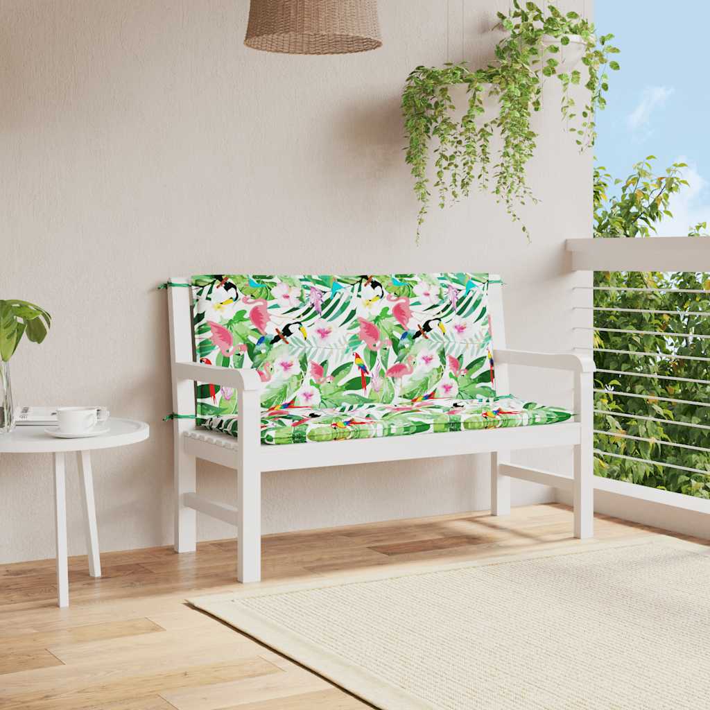 2 db többszínű szövet kerti padpárna 120 x 50 x 7 cm