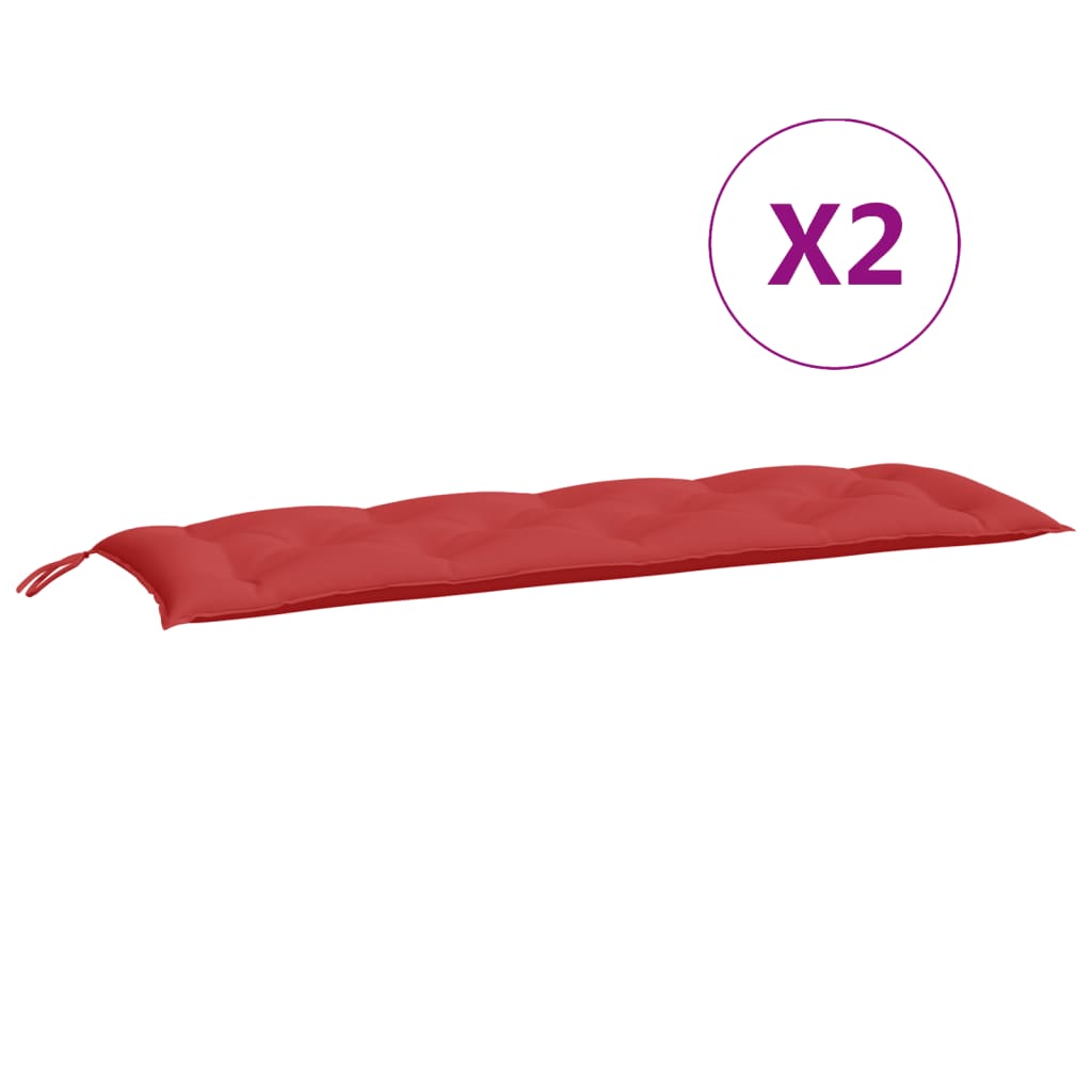 2 db piros oxford szövet kerti padpárna 150 x 50 x 7 cm 5